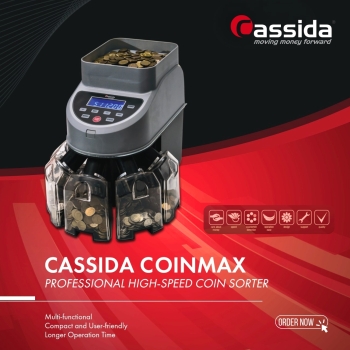 Cassida Coin Max Professional Medium to Heavy Duty Coin Counter and Sorter Machine