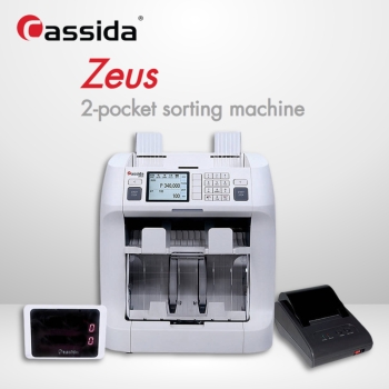 Cassida Zeus 2 Pocket 10 Currency Professional Banknote Sorter & Mix Counter - 11 Modes Currency Counting Machine